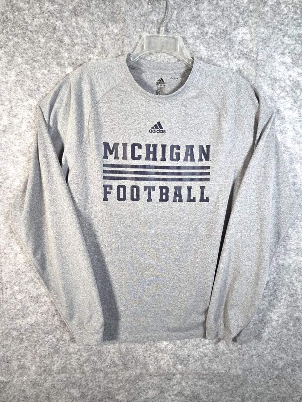 Adidas Michigan Football Gray Crewneck Sweatshirt Size L Athleisure Game Day